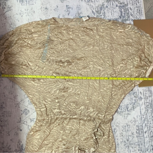 VTG Marciano Gold Sheer Zebra Print Dress L - Picture 9 of 13